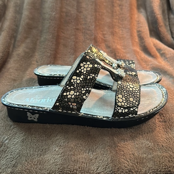 ALGERIA Pen-780-X Black and Silver Sandal Sz 40 (9.5-10) - Picture 3 of 13